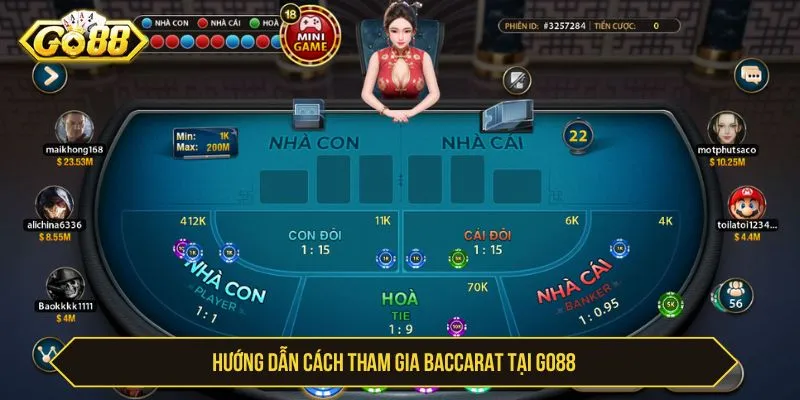Hướng dẫn cách tham gia baccarat tại GO88